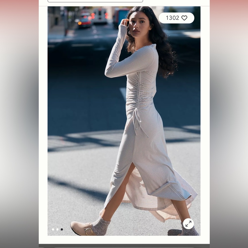 Daily Practice by Anthropologie Fitted Rushed Maxi Dress, small